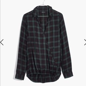 Madewell Wrap-Front Shirt in Palma Plaid